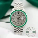 Superclone Rolex Datejust 126300 41mm Dial Arabic Bezel Green - Swiss Movement Replica Watch