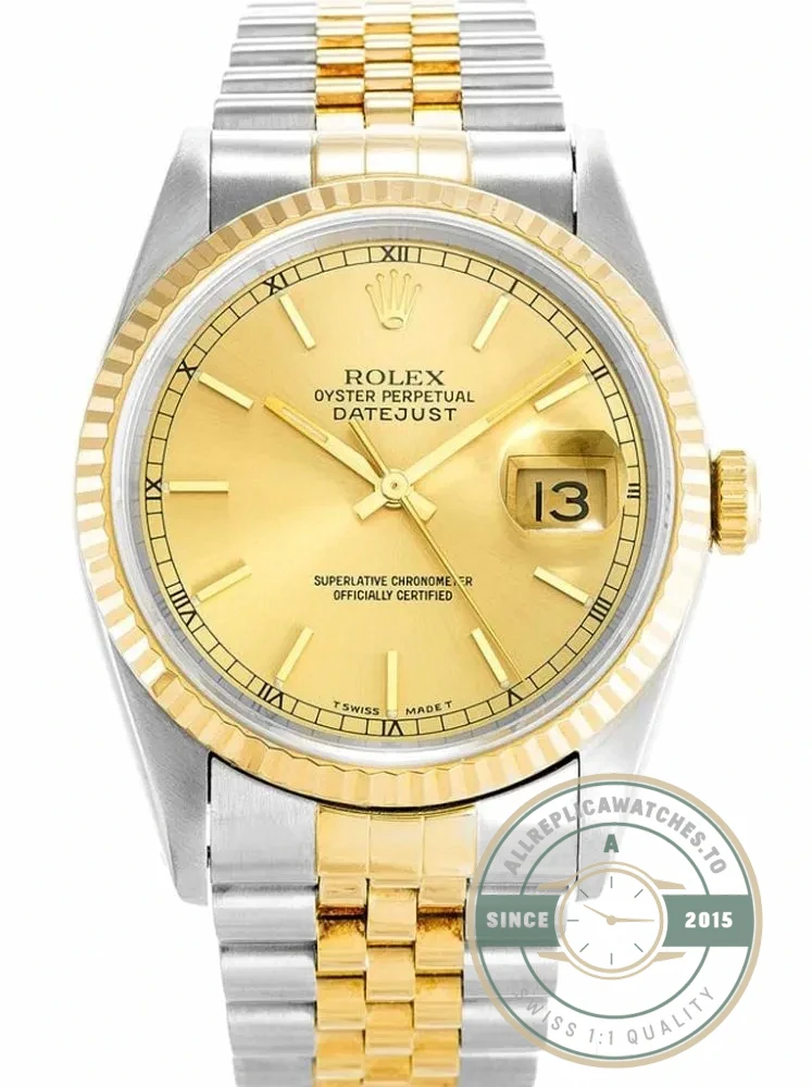 Superclone Rolex Datejust 16233 36mm Gold Dial - Factory Super Clone Watch