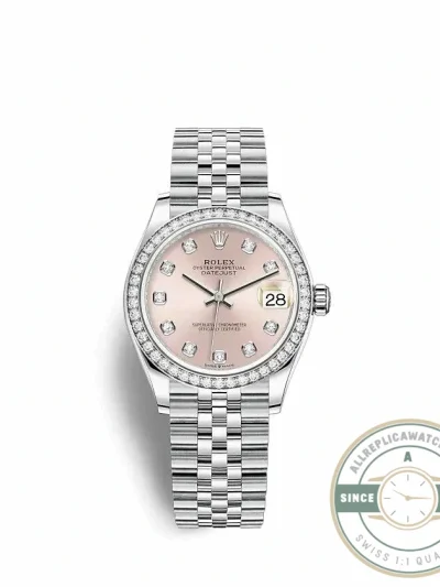 Superclone Rolex Datejust 278384RBR 31mm Pink Dial - High-Grade Replica Watch