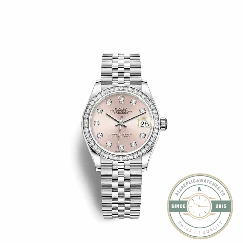 Superclone Rolex Datejust 278384RBR 31mm Pink Dial - High-Grade Replica Watch