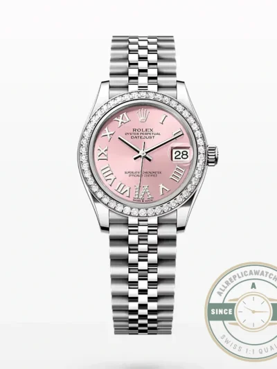 Superclone Rolex Datejust 278384RBR 31mm Pink Dial set with diamonds - Factory Super Clone Watch