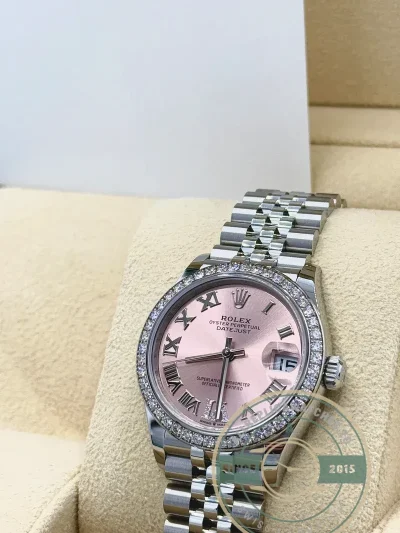 Superclone Rolex Datejust 278384RBR 31mm Pink Dial set with diamonds - Best Quality Replica Watch