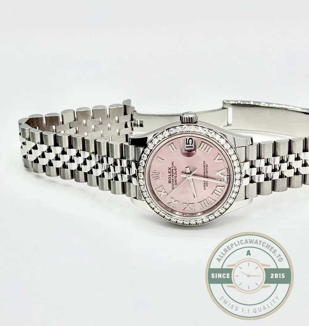 Superclone Rolex Datejust 278384RBR 31mm Pink Dial set with diamonds - Factory Super Clone Watch