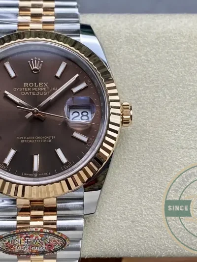 Superclone Rolex Datejust m126331 41mm Chocolate Dial Jubilee Bracelet - Swiss Movement Replica Watch