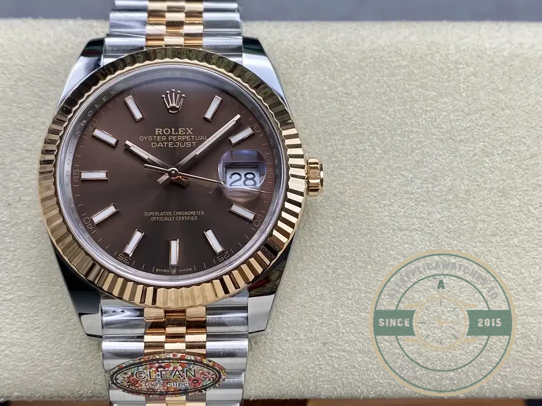 Superclone Rolex Datejust m126331 41mm Chocolate Dial Jubilee Bracelet - Swiss Movement Replica Watch