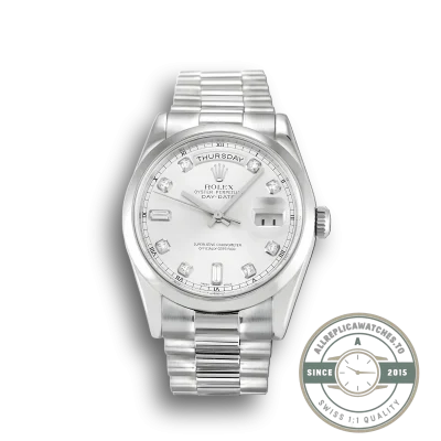 Superclone Rolex Day-Date 118209 36mm Silver Dial - Best Quality Replica Watch