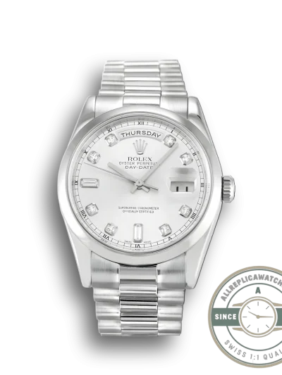 Superclone Rolex Day-Date 118209 36mm Silver Dial - Best Quality Replica Watch