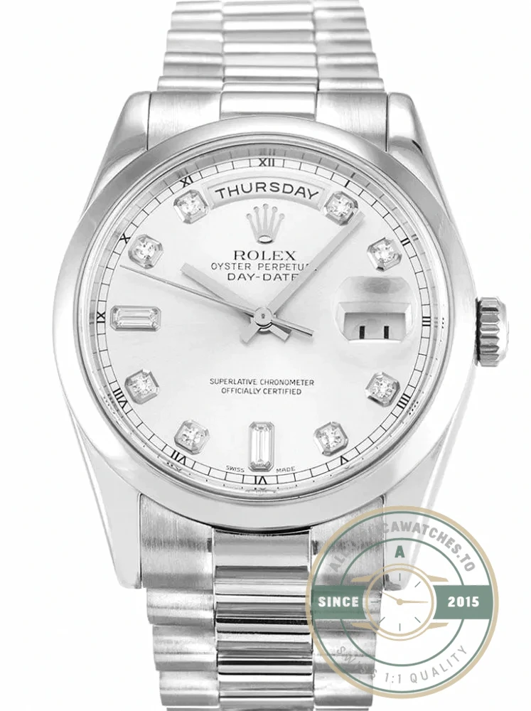 Superclone Rolex Day-Date 118209 36mm Silver Dial - Luxury Replica Watch