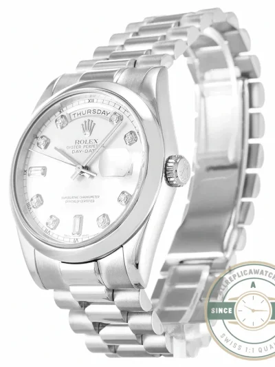 Superclone Rolex Day-Date 118209 36mm Silver Dial - Swiss-Made Clone Watch