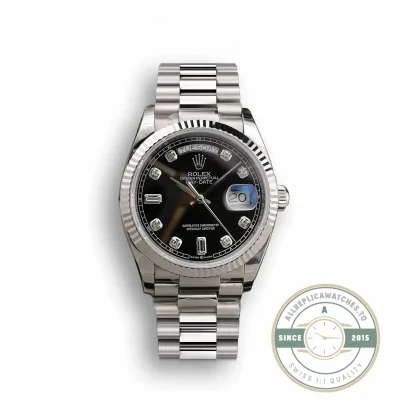 Superclone Rolex Day-Date 128238 36mm Black Dial - Top-Tier Swiss Replica Watch