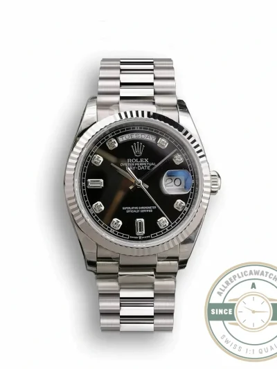 Superclone Rolex Day-Date 128238 36mm Black Dial - Top-Tier Swiss Replica Watch
