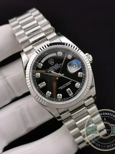 Superclone Rolex Day-Date 128238 36mm Black Dial - Affordable Super Clone Watch