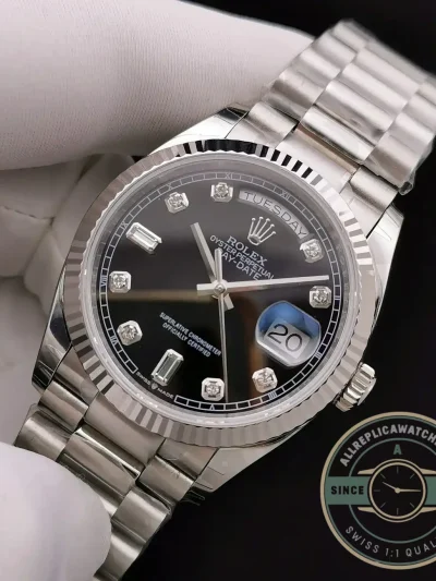 Superclone Rolex Day-Date 128238 36mm Black Dial - Best Quality Replica Watch