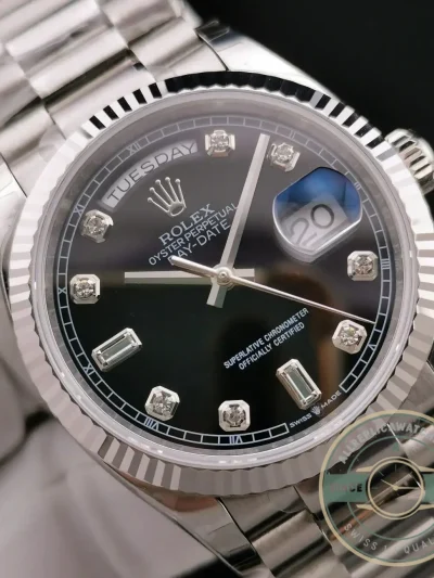 Superclone Rolex Day-Date 128238 36mm Black Dial - Top-Tier Swiss Replica Watch