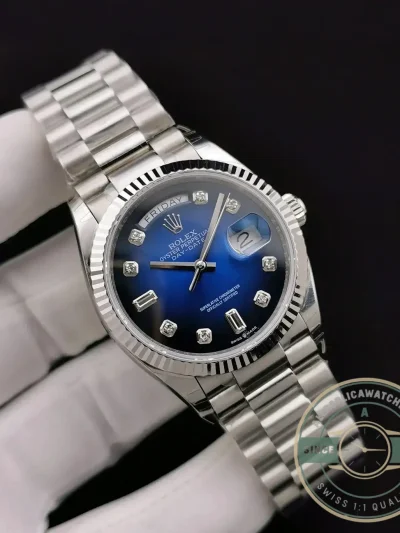 Superclone Rolex Day-Date 128238 36mm Blue Ombre Dial - Budget Luxury Replica Watch