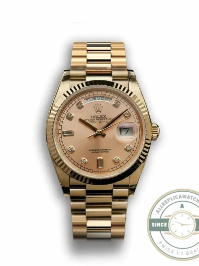 Superclone Rolex Day-Date 128238 36mm Rose Gold Dial - Budget Luxury Replica Watch