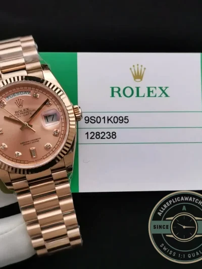 Superclone Rolex Day-Date 128238 36mm Rose Gold Dial - Luxury Replica Watch