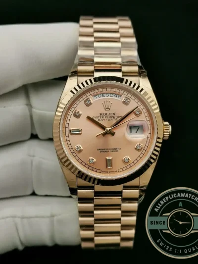Superclone Rolex Day-Date 128238 36mm Rose Gold Dial - Premium Super Clone Watch