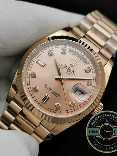Superclone Rolex Day-Date 128238 36mm Rose Gold Dial - Luxury Replica Watch