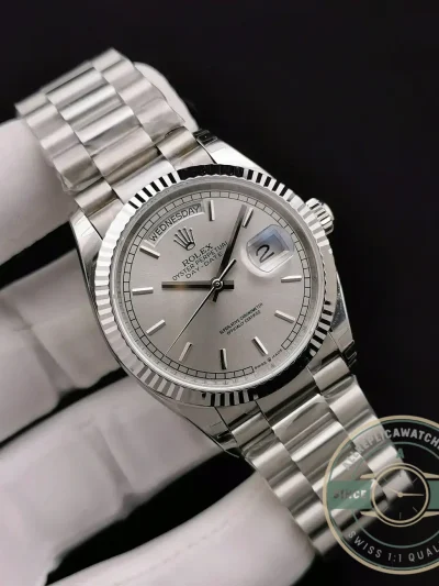 Superclone Rolex Day-Date 128238 36mm Silver Dial - Affordable Super Clone Watch