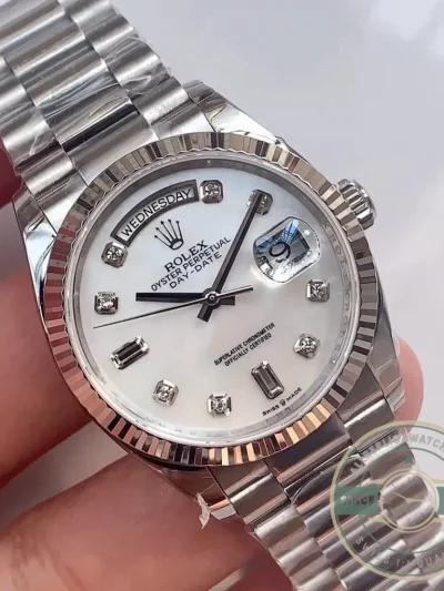 Superclone Rolex Day-Date 128238 36mm White Dial - Best Quality Replica Watch