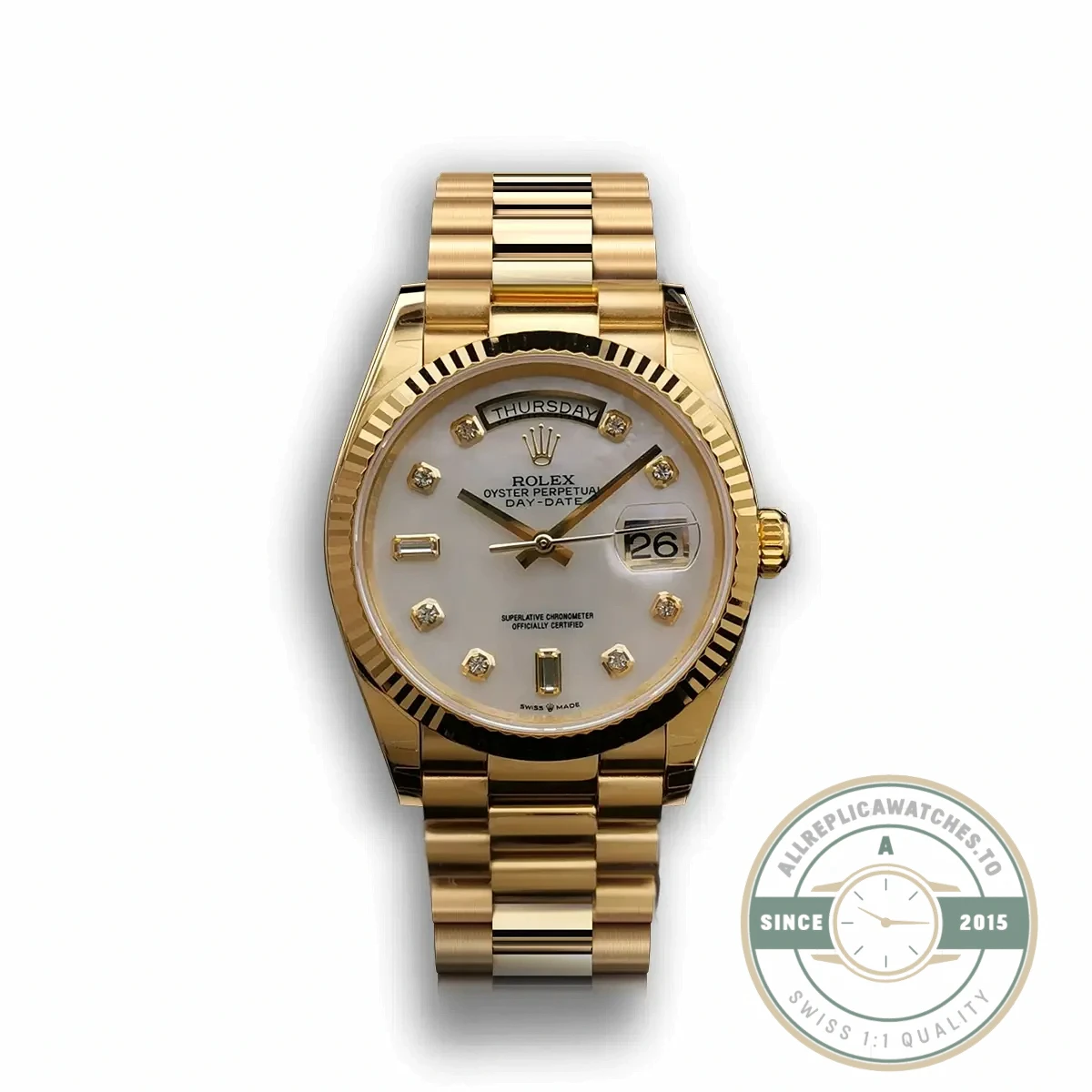 Superclone Rolex Day-Date 228239 36mm Mother of Pearl Dial - Affordable Luxury Replica Timepiece