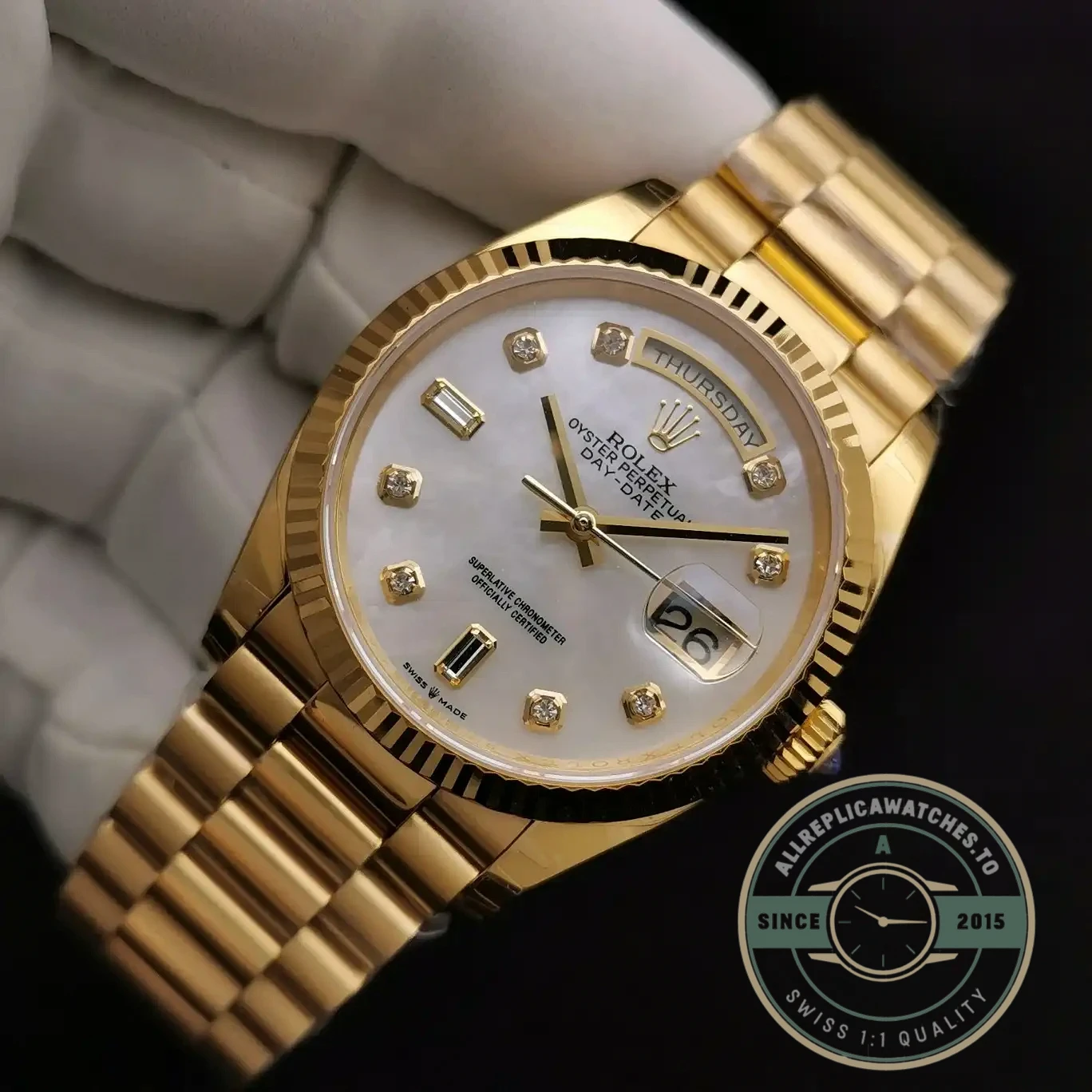 Superclone Rolex Day-Date 228239 36mm Mother of Pearl Dial - Affordable Super Clone Watch