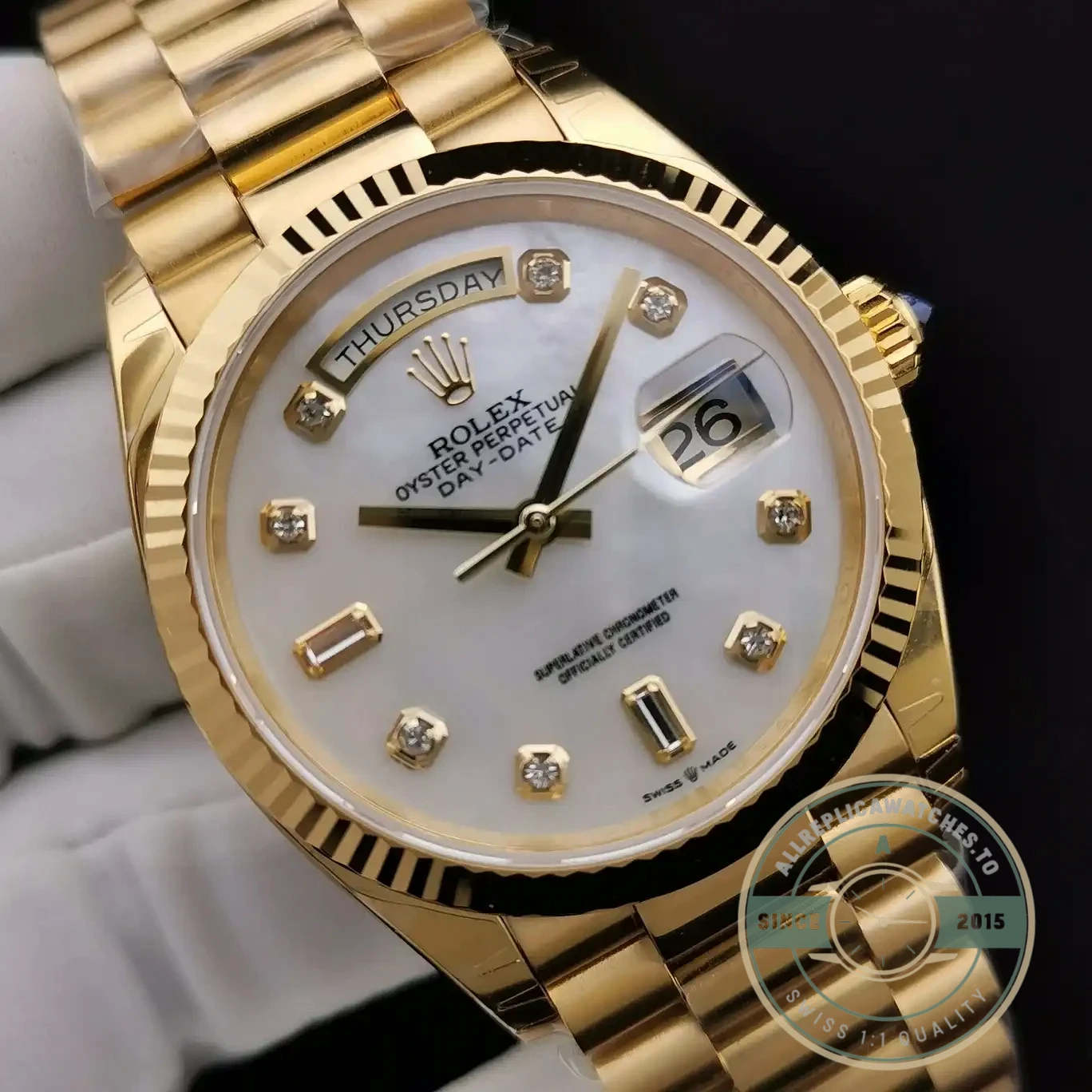 Superclone Rolex Day-Date 228239 36mm Mother of Pearl Dial - Best Quality Replica Watch
