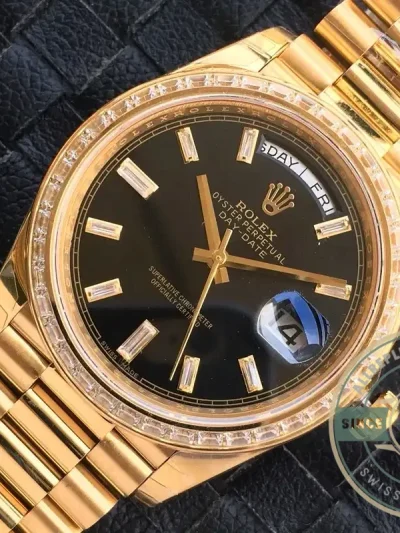 Superclone Rolex Day-Date m228238 Black Dial - High-Grade Replica Watch