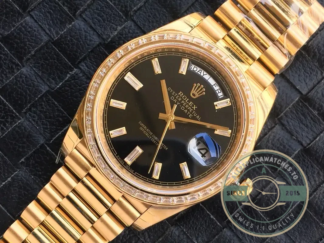 Superclone Rolex Day-Date m228238 Black Dial - High-Grade Replica Watch