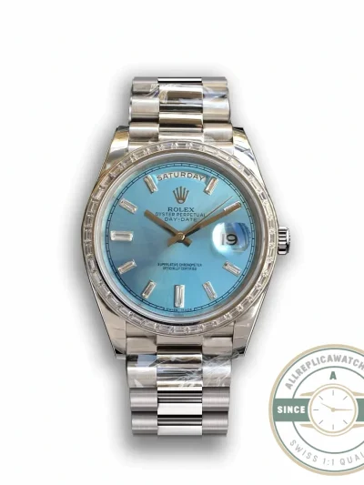 Superclone Rolex Day-Date m228238 Ice Blue Dial Stainless Steel - Best Quality Replica Watch