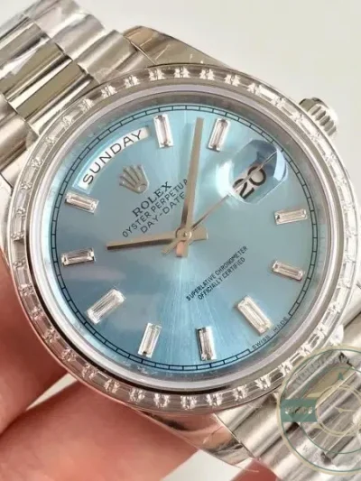 Superclone Rolex Day-Date m228238 Ice Blue Dial Stainless Steel - Premium Super Clone Watch