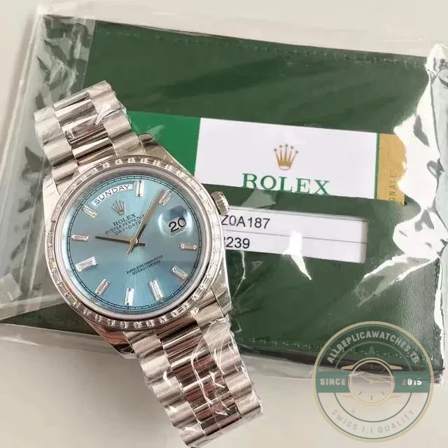 Superclone Rolex Day-Date m228238 Ice Blue Dial Stainless Steel - Swiss Movement Replica Watch