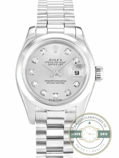 Superclone Rolex Lady-Datejust 179166 26mm Silver Dial - Luxury Replica Watch