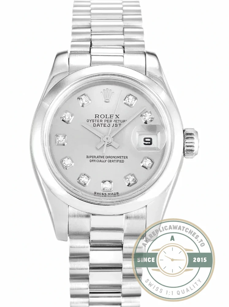 Superclone Rolex Lady-Datejust 179166 26mm Silver Dial - Luxury Replica Watch