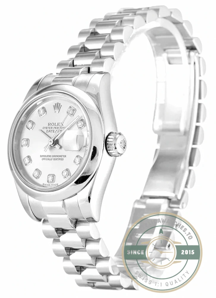 Superclone Rolex Lady-Datejust 179166 26mm Silver Dial - Swiss-Made Clone Watch