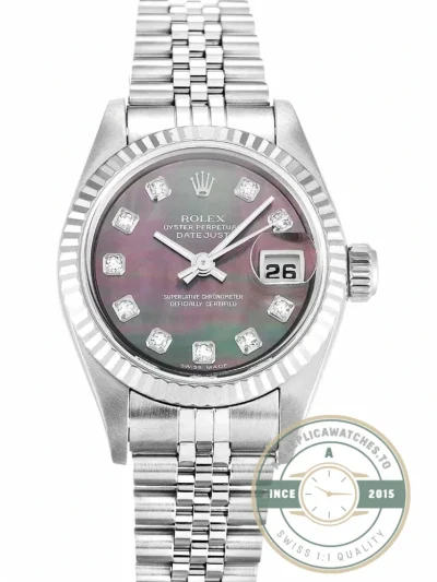 Superclone Rolex Lady-Datejust 79174 26mm Black Mother of Pearl Dial - Premium Super Clone Watch