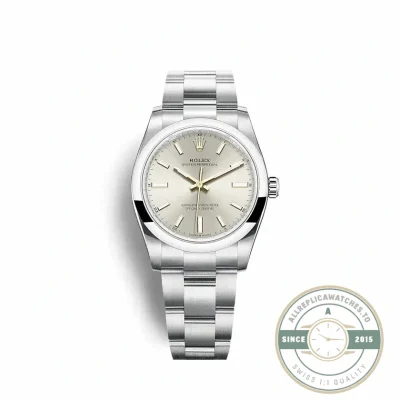 Superclone Rolex Oyster Perpetual Lady 34mm Dial Silver 124200 - Best Quality Replica Watch