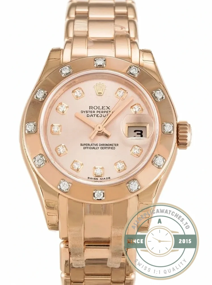 Superclone Rolex Pearlmaster 29mm Dial Rose 80315 - Budget Luxury Replica Watch