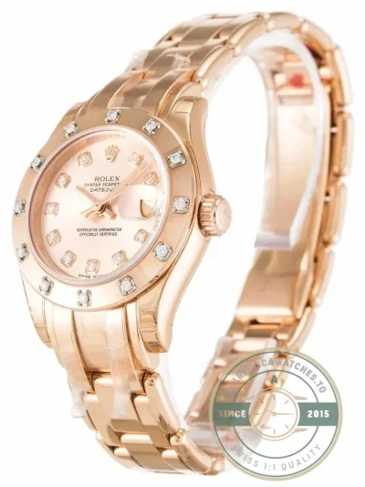 Superclone Rolex Pearlmaster 29mm Dial Rose 80315 - Top-Tier Swiss Replica Watch