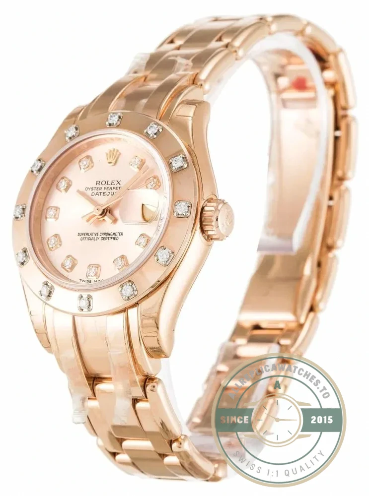 Superclone Rolex Pearlmaster 29mm Dial Rose 80315 - Top-Tier Swiss Replica Watch
