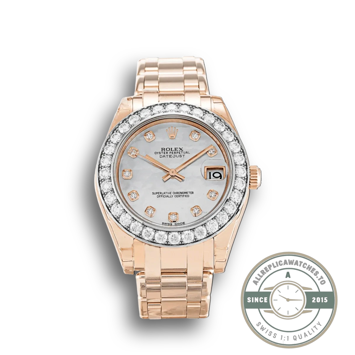 Superclone Rolex Pearlmaster 34mm Dial Mother of Pearl 81285 - Swiss Movement Replica Watch