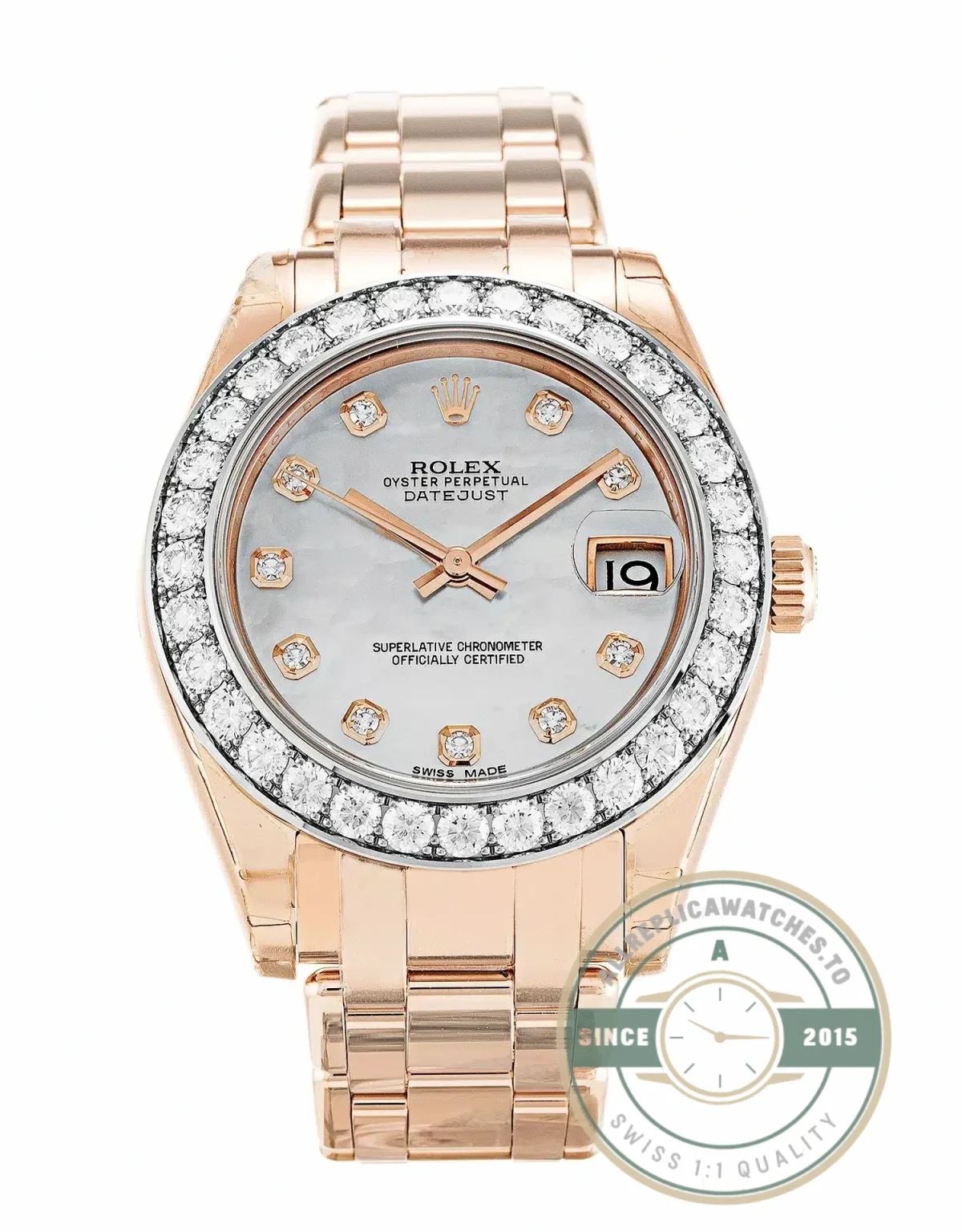 Superclone Rolex Pearlmaster 34mm Dial Mother of Pearl 81285 - High-Grade Replica Watch
