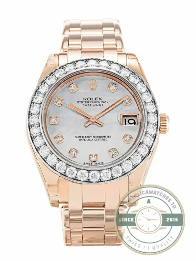 Superclone Rolex Pearlmaster 34mm Dial Mother of Pearl 81285 - High-Grade Replica Watch
