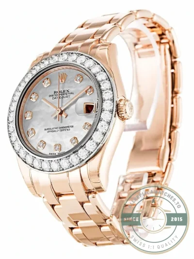 Superclone Rolex Pearlmaster 34mm Dial Mother of Pearl 81285 - Swiss-Made Clone Watch