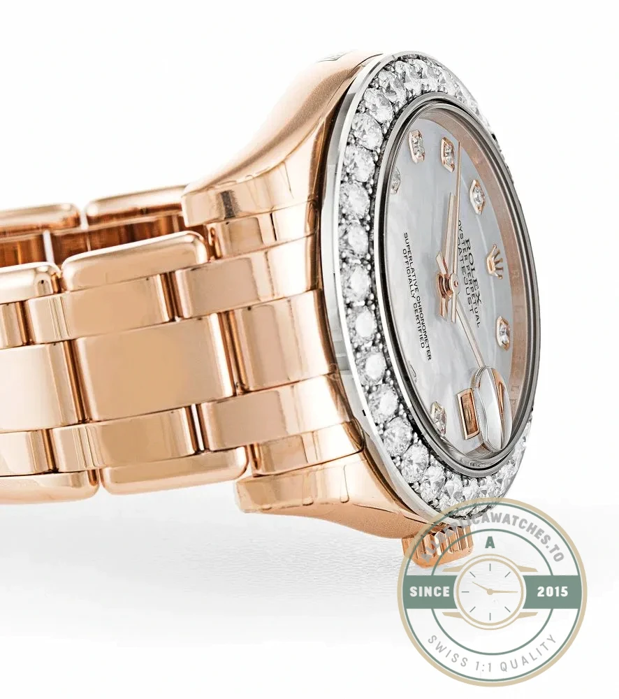 Superclone Rolex Pearlmaster 34mm Dial Mother of Pearl 81285 - Swiss-Made Clone Watch