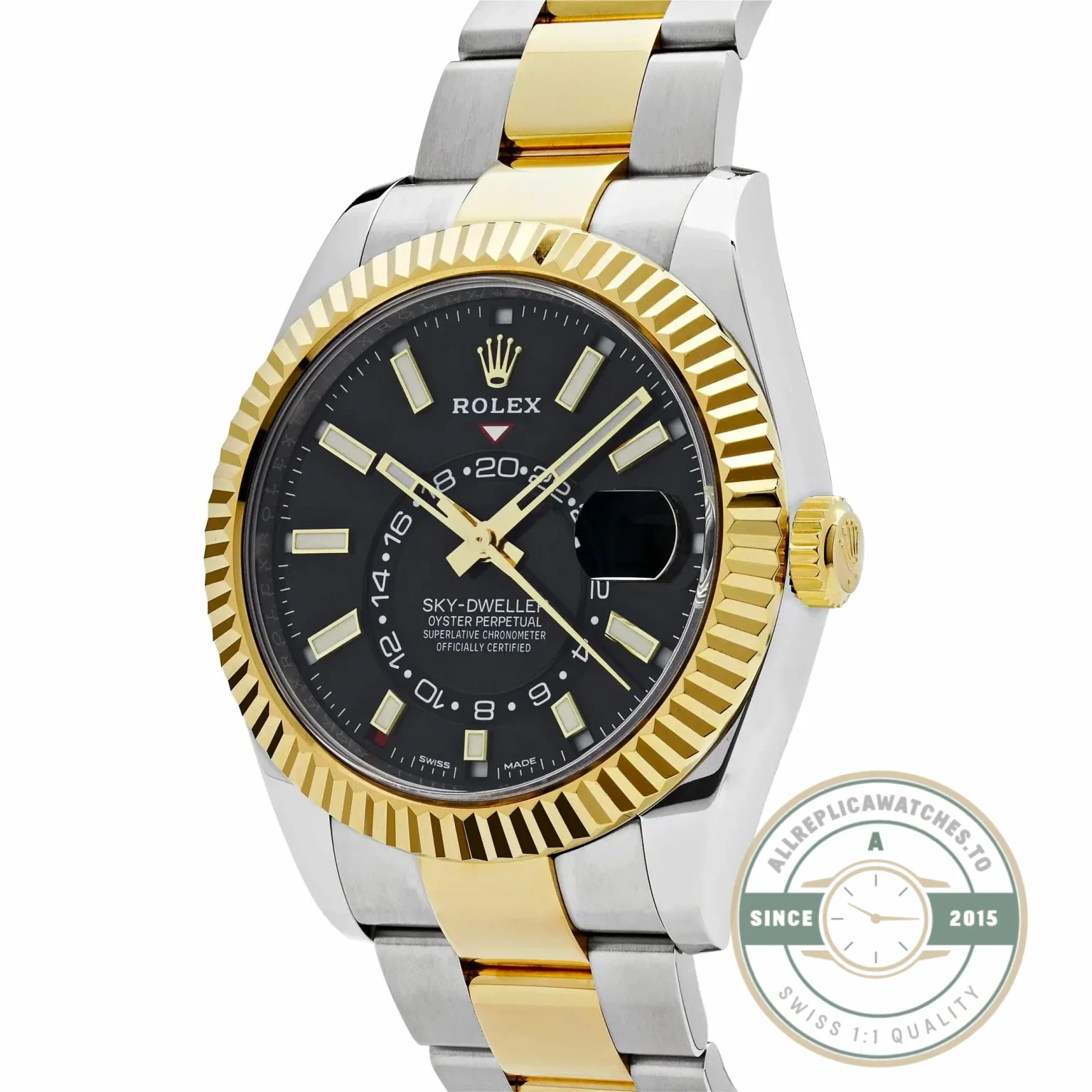 Superclone Rolex Sky-Dweller 326933 42mm Bright Black Dial - Factory Super Clone Watch