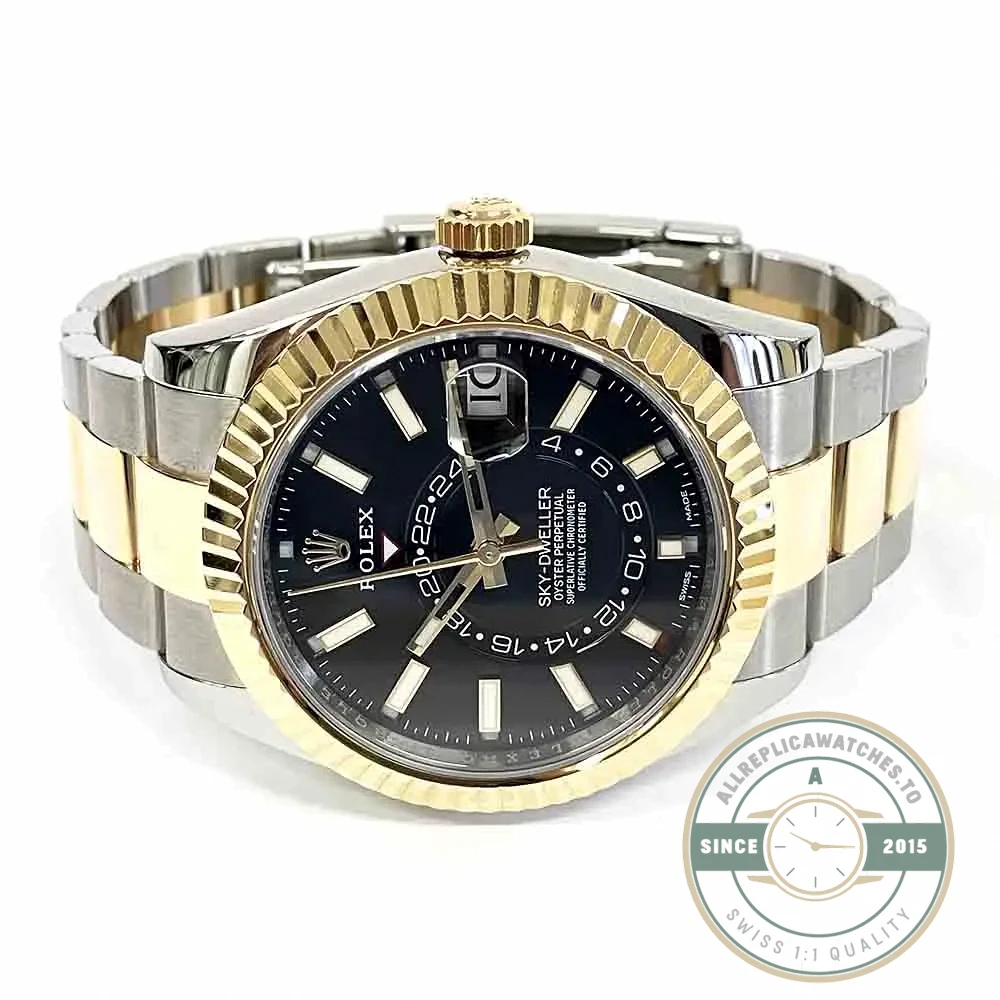 Superclone Rolex Sky-Dweller 326933 42mm Bright Black Dial - Affordable Super Clone Watch