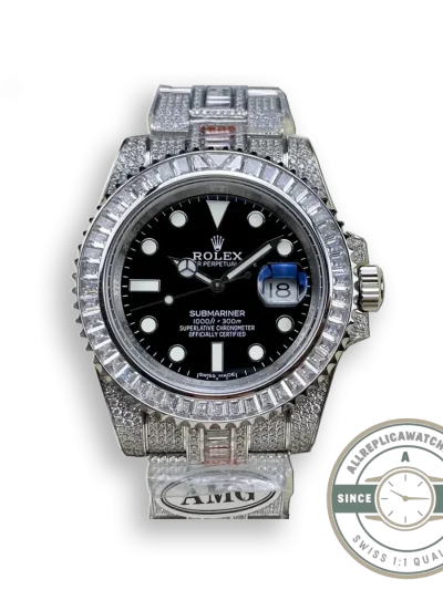 Superclone Rolex Submariner Iced Out 116610LN 41mm Black Dial - Best Quality Replica Watch