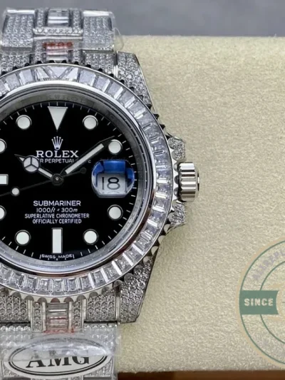 Superclone Rolex Submariner Iced Out 116610LN 41mm Black Dial - High-Grade Replica Watch